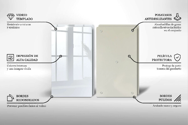 Skleněná deska za sporák Bílá barva