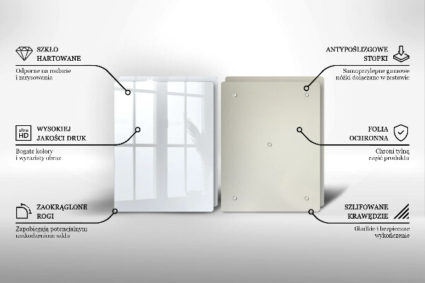 Skleněná deska za sporák Bílá barva