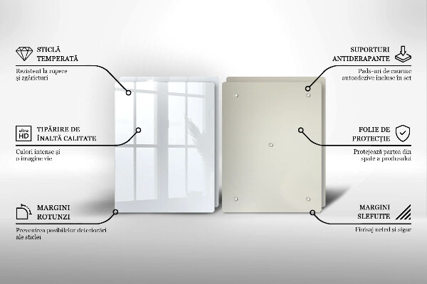 Skleněná deska za sporák Bílá barva