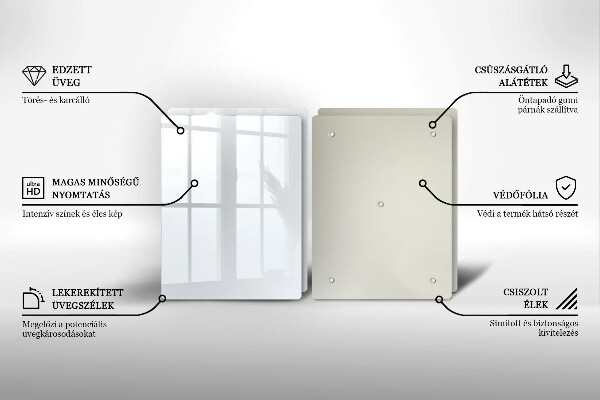 Skleněná deska za sporák Bílá barva