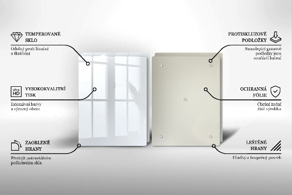Skleněná deska za sporák Bílá barva