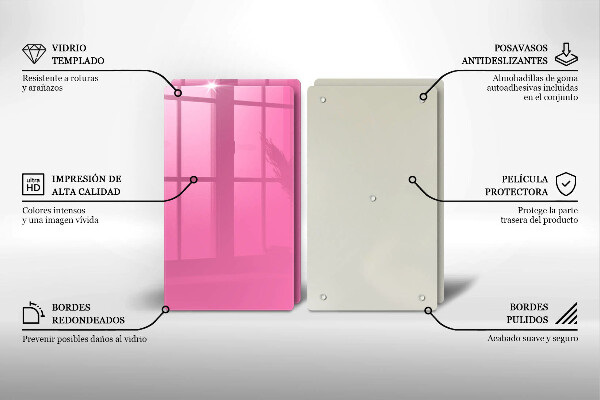 Skleněná deska za sporák Růžová barva