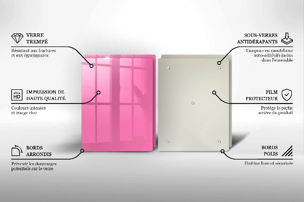 Skleněná deska za sporák Růžová barva