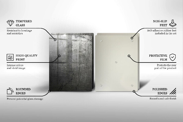 Skleněná deska za sporák Kovová textura