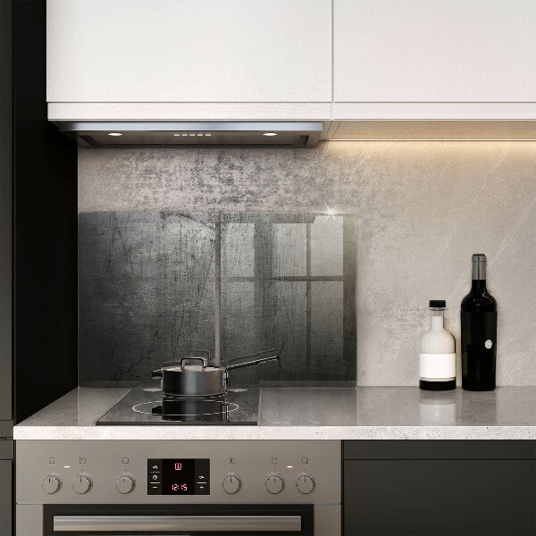 Skleněná deska za sporák Kovová textura