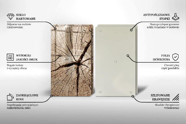 Skleněná deska za sporák Průřez stromem