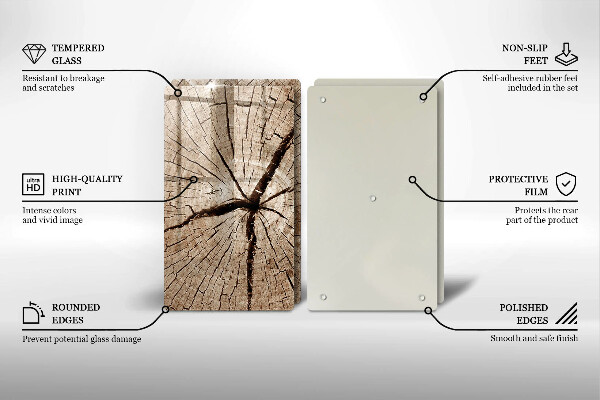 Skleněná deska za sporák Průřez stromem