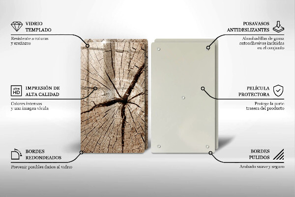 Skleněná deska za sporák Průřez stromem