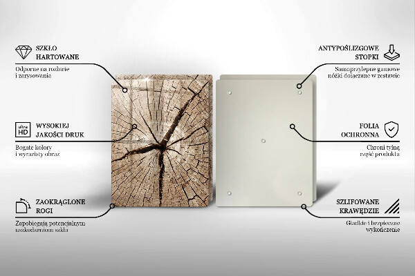 Skleněná deska za sporák Průřez stromem