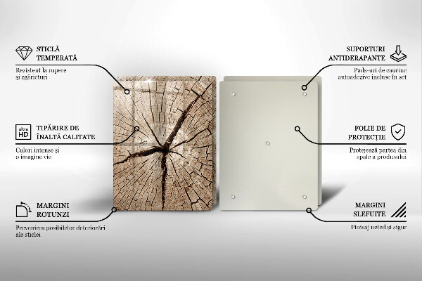 Skleněná deska za sporák Průřez stromem
