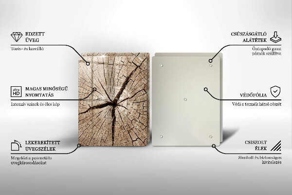 Skleněná deska za sporák Průřez stromem