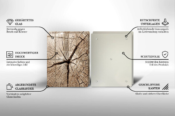 Skleněná deska za sporák Průřez stromem