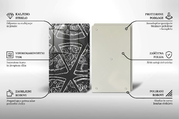 Skleněná deska za sporák Pizza ilustrace