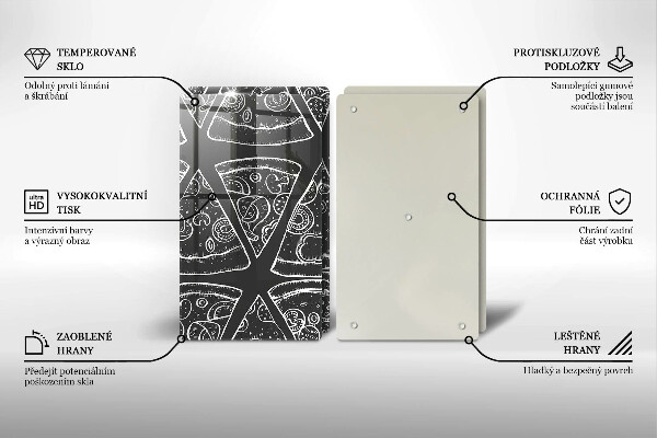 Skleněná deska za sporák Pizza ilustrace