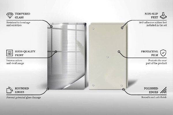 Skleněná deska za sporák Kovové tvary