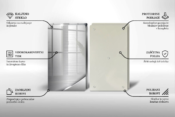 Skleněná deska za sporák Kovové tvary