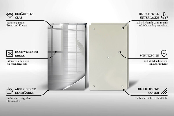 Skleněná deska za sporák Kovové tvary