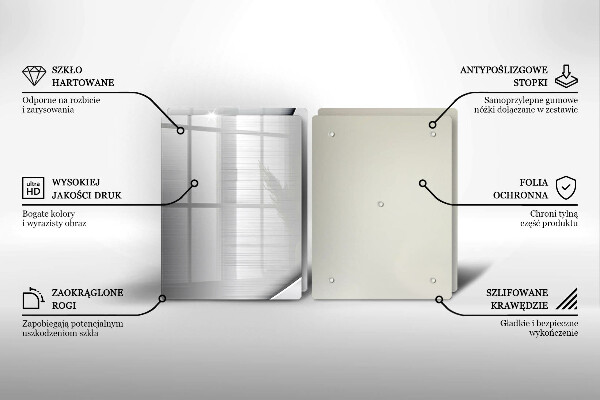 Skleněná deska za sporák Kovové tvary