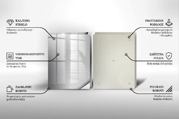 Skleněná deska za sporák Kovové tvary