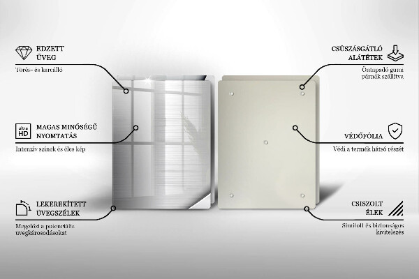 Skleněná deska za sporák Kovové tvary