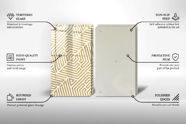 Skleněná deska za sporák Geometrické čáry