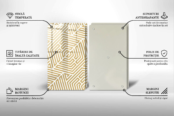 Skleněná deska za sporák Geometrické čáry