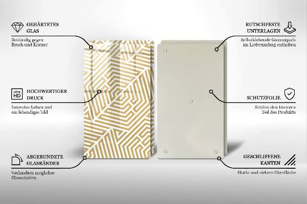 Skleněná deska za sporák Geometrické čáry