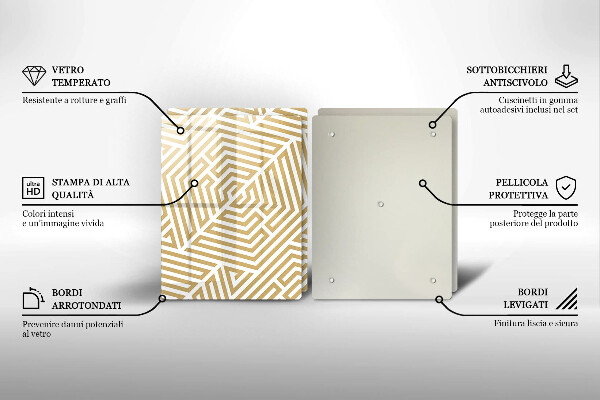 Skleněná deska za sporák Geometrické čáry