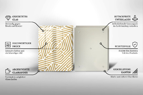 Skleněná deska za sporák Geometrické čáry