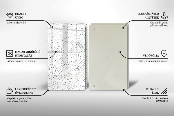 Skleněná deska za sporák Abstraktní tvary