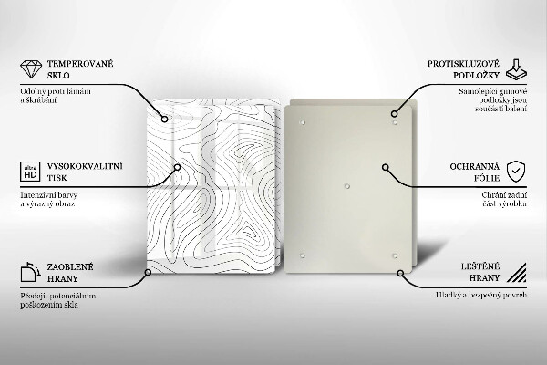 Skleněná deska za sporák Abstraktní tvary