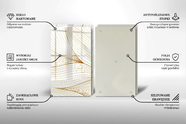 Skleněná deska za sporák Moderní čáry vzor