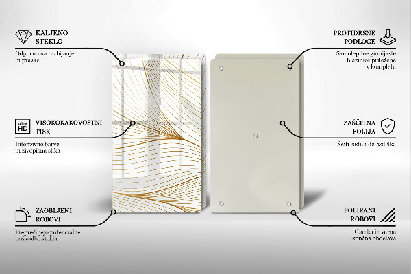 Skleněná deska za sporák Moderní čáry vzor