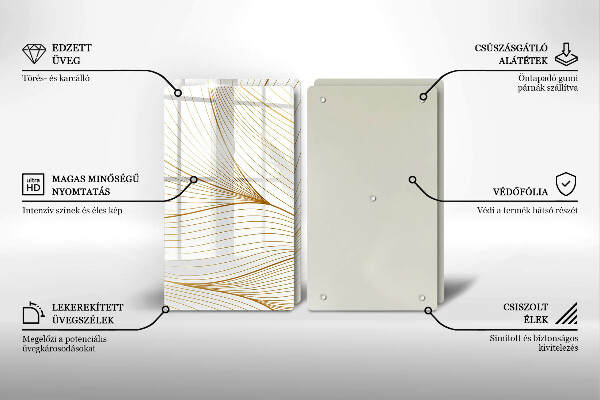 Skleněná deska za sporák Moderní čáry vzor