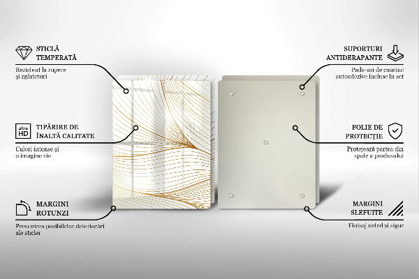 Skleněná deska za sporák Moderní čáry vzor
