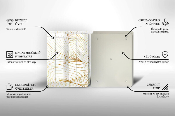 Skleněná deska za sporák Moderní čáry vzor