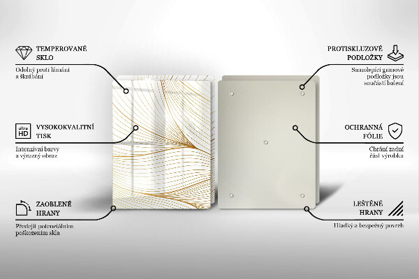 Skleněná deska za sporák Moderní čáry vzor