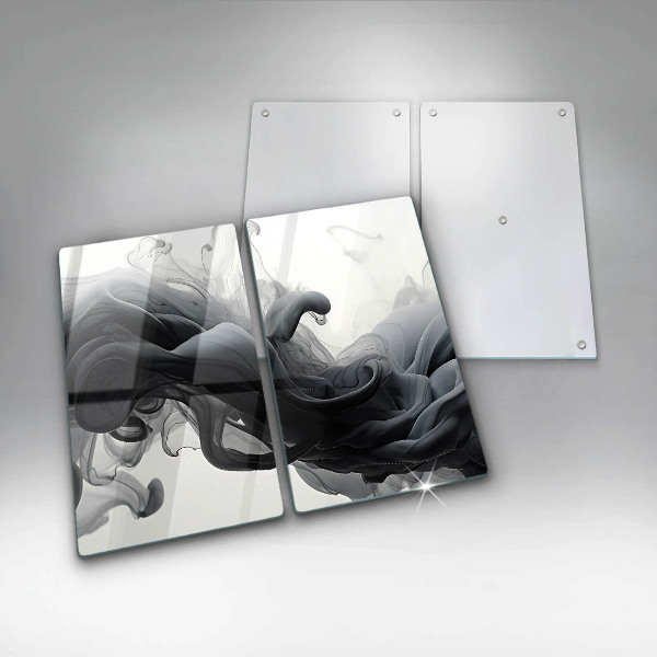 Skleněná deska za sporák Černý kouř abstrakce