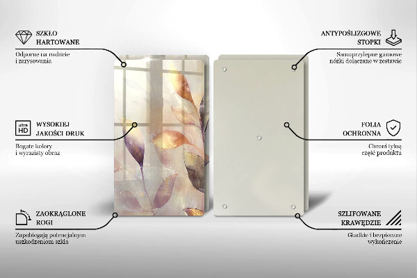 Sklo za varnou desku Malované boho listy