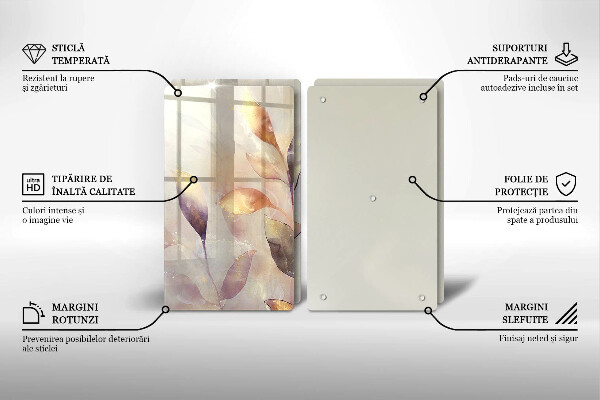 Sklo za varnou desku Malované boho listy