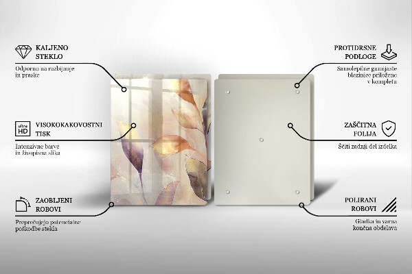 Sklo za varnou desku Malované boho listy