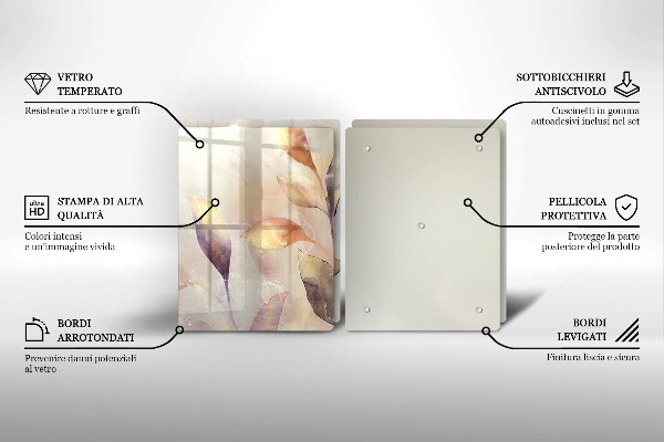 Sklo za varnou desku Malované boho listy