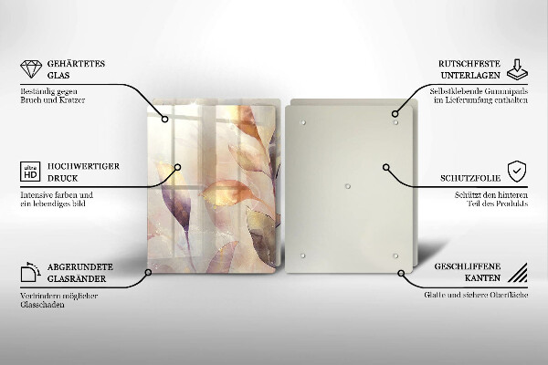 Sklo za varnou desku Malované boho listy