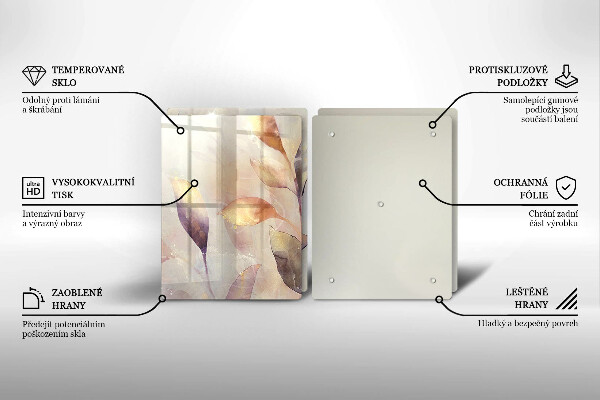 Sklo za varnou desku Malované boho listy