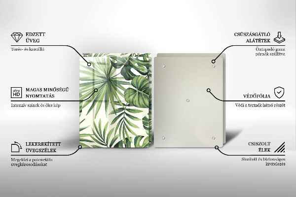 Sklo za varnou desku Ilustrace monstera listy