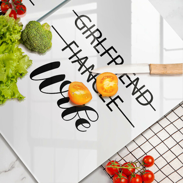 Sklo za varnou desku Nápis věta vzor