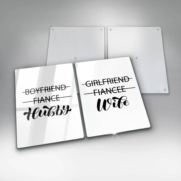 Sklo za varnou desku Nápis věta vzor