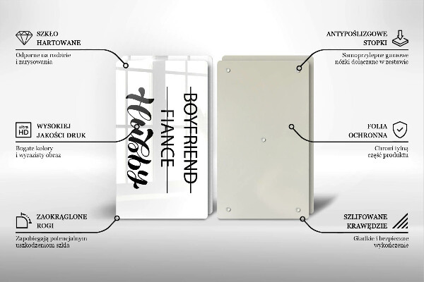 Sklo za varnou desku Nápis věta vzor