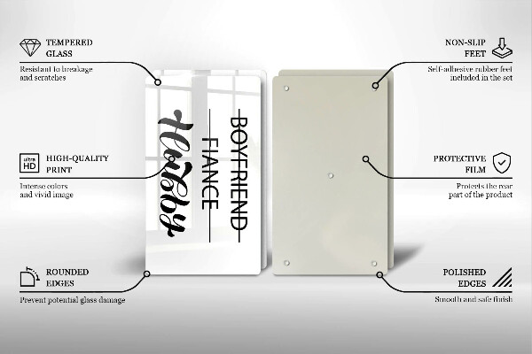 Sklo za varnou desku Nápis věta vzor