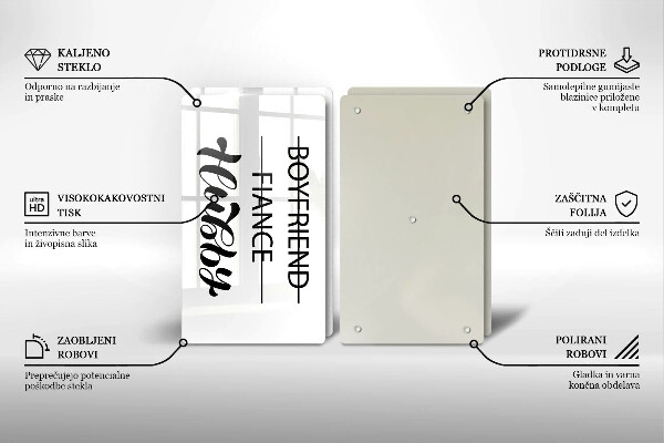 Sklo za varnou desku Nápis věta vzor